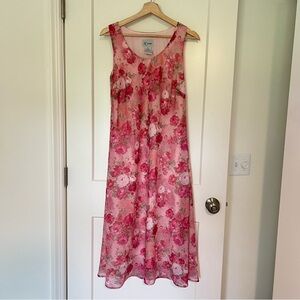 K Studio Vintage 2-Piece 90s Dress & Short Sleeve Button-up Set Pink Floral 🌸